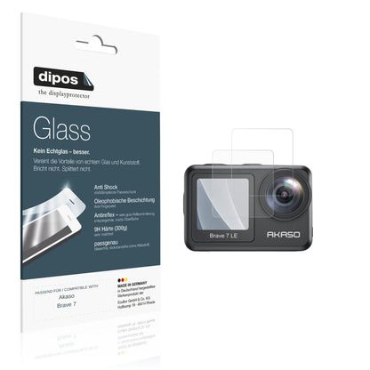 Matte Displayschutzfolie von dipos passend für Akaso Brave 7, 9H kratzfest und blasenfrei montiert