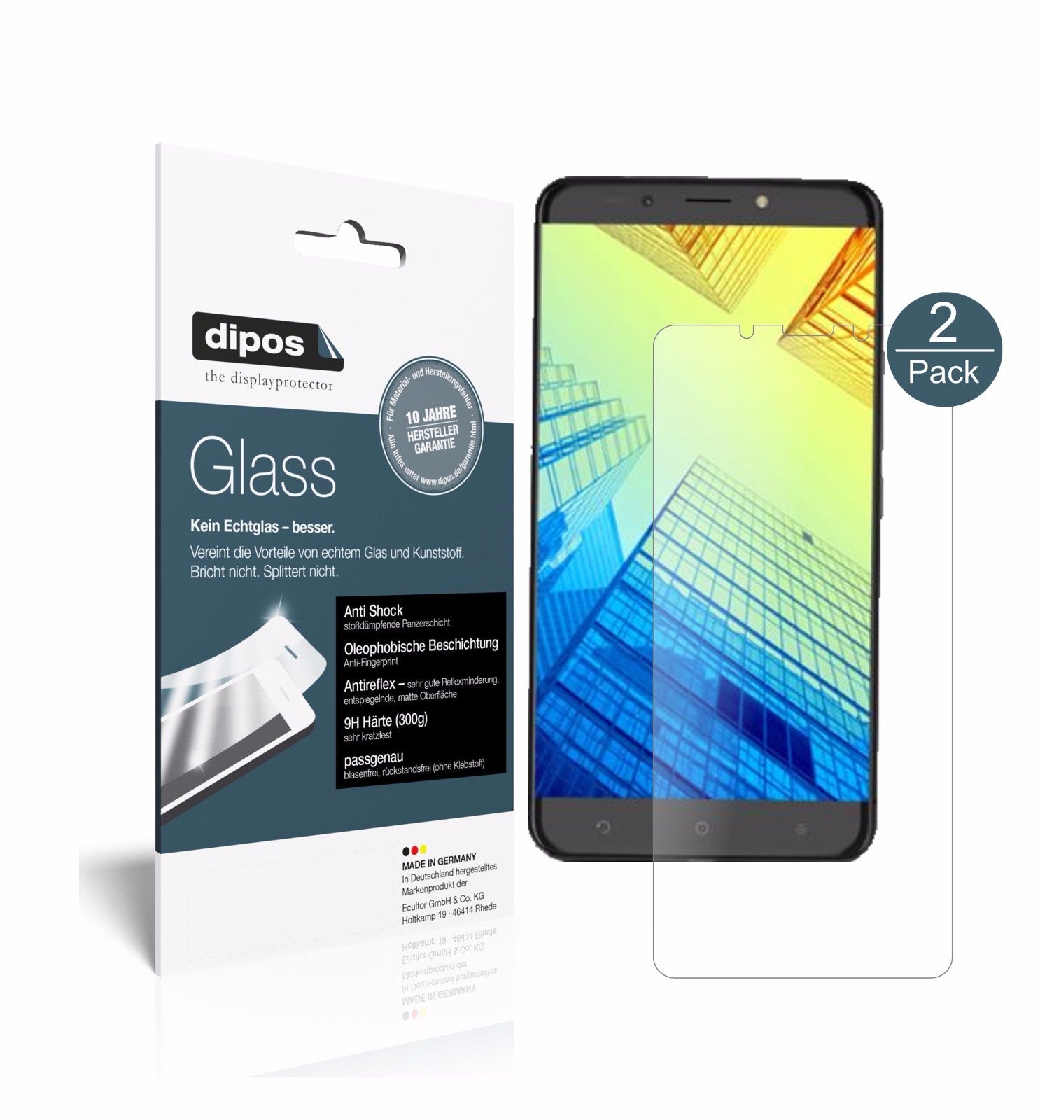 Matte Displayschutzfolie von dipos passend für Alcatel   A7 XL, 9H kratzfest und blasenfrei montiert
