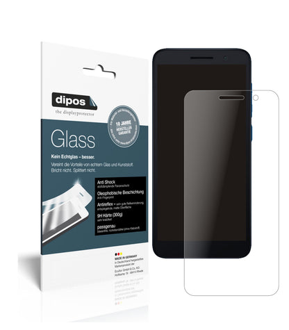 Matte Displayschutzfolie von dipos passend für Alcatel 1 (2021), 9H kratzfest und blasenfrei montiert