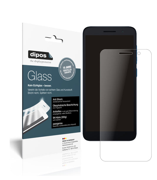 Matte Displayschutzfolie von dipos passend für Alcatel 1 (2021), 9H kratzfest und blasenfrei montiert