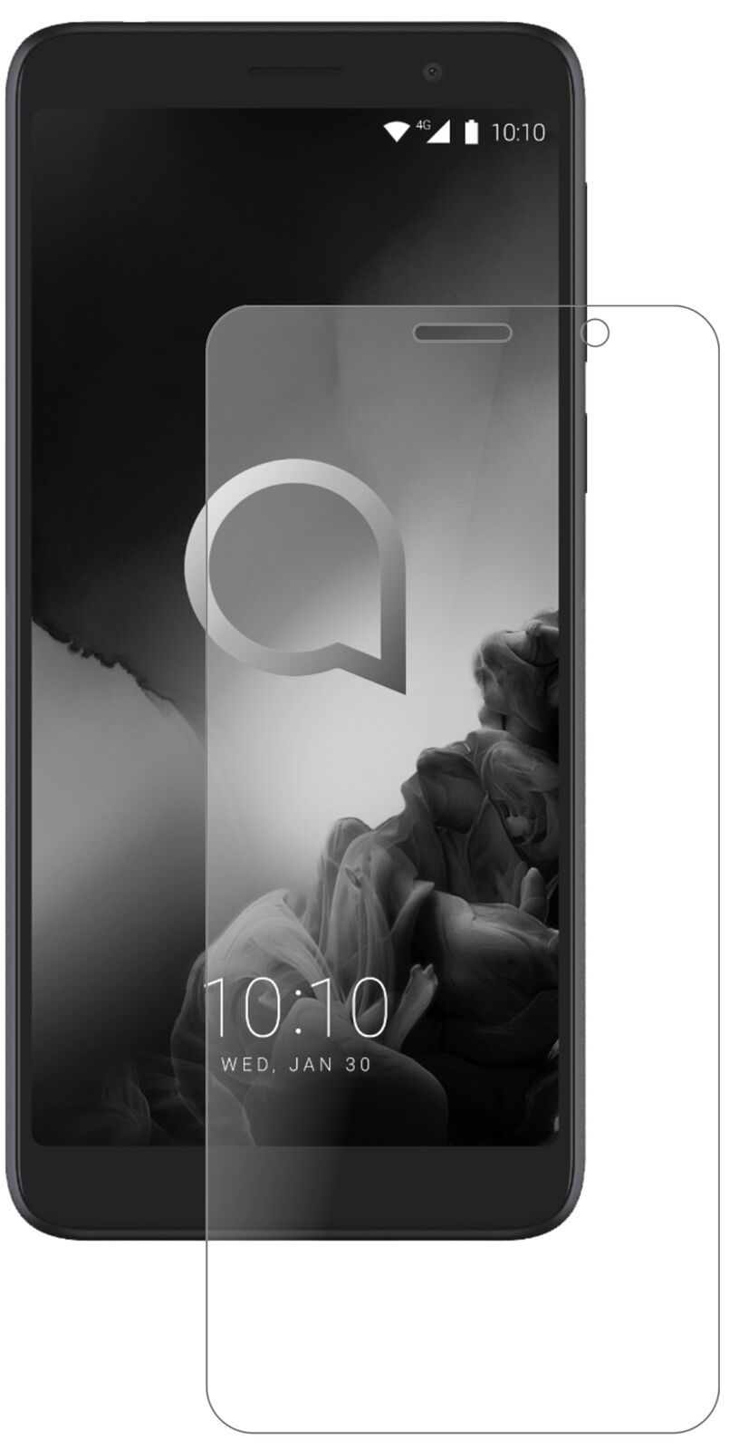 Matte Displayschutzfolie von dipos passend für Alcatel 1C (2019), 9H kratzfest und blasenfrei montiert