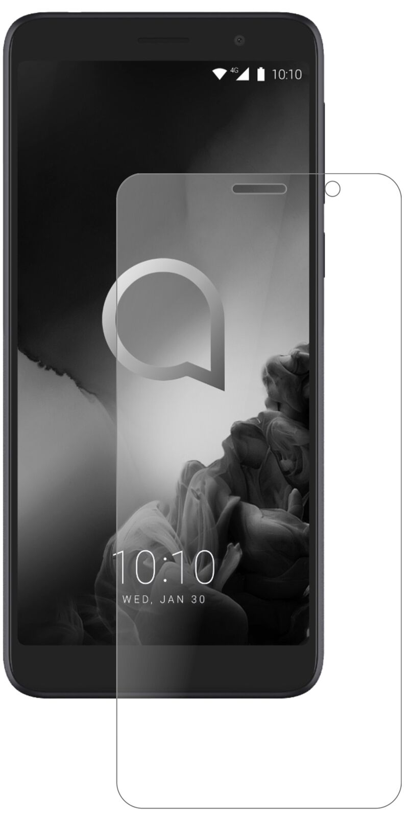 Matte Displayschutzfolie von dipos passend für Alcatel 1X (2019), 9H kratzfest und blasenfrei montiert