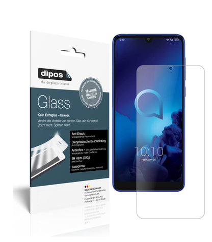 Matte Displayschutzfolie von dipos passend für Alcatel 3 (2019), 9H kratzfest und blasenfrei montiert