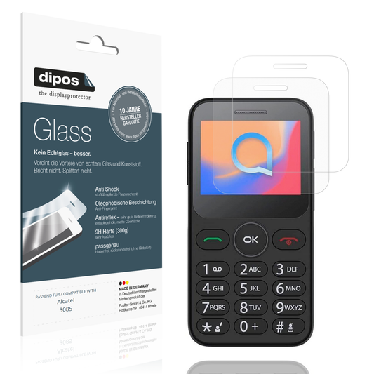 Matte Displayschutzfolie von dipos passend für Alcatel 3085, 9H kratzfest und blasenfrei montiert