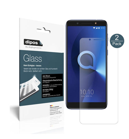 Matte Displayschutzfolie von dipos passend für Alcatel 3X, 9H kratzfest und blasenfrei montiert