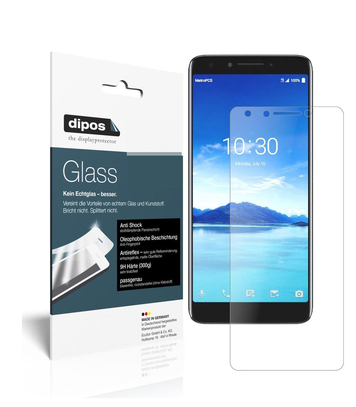 Matte Displayschutzfolie von dipos passend für Alcatel 7, 9H kratzfest und blasenfrei montiert