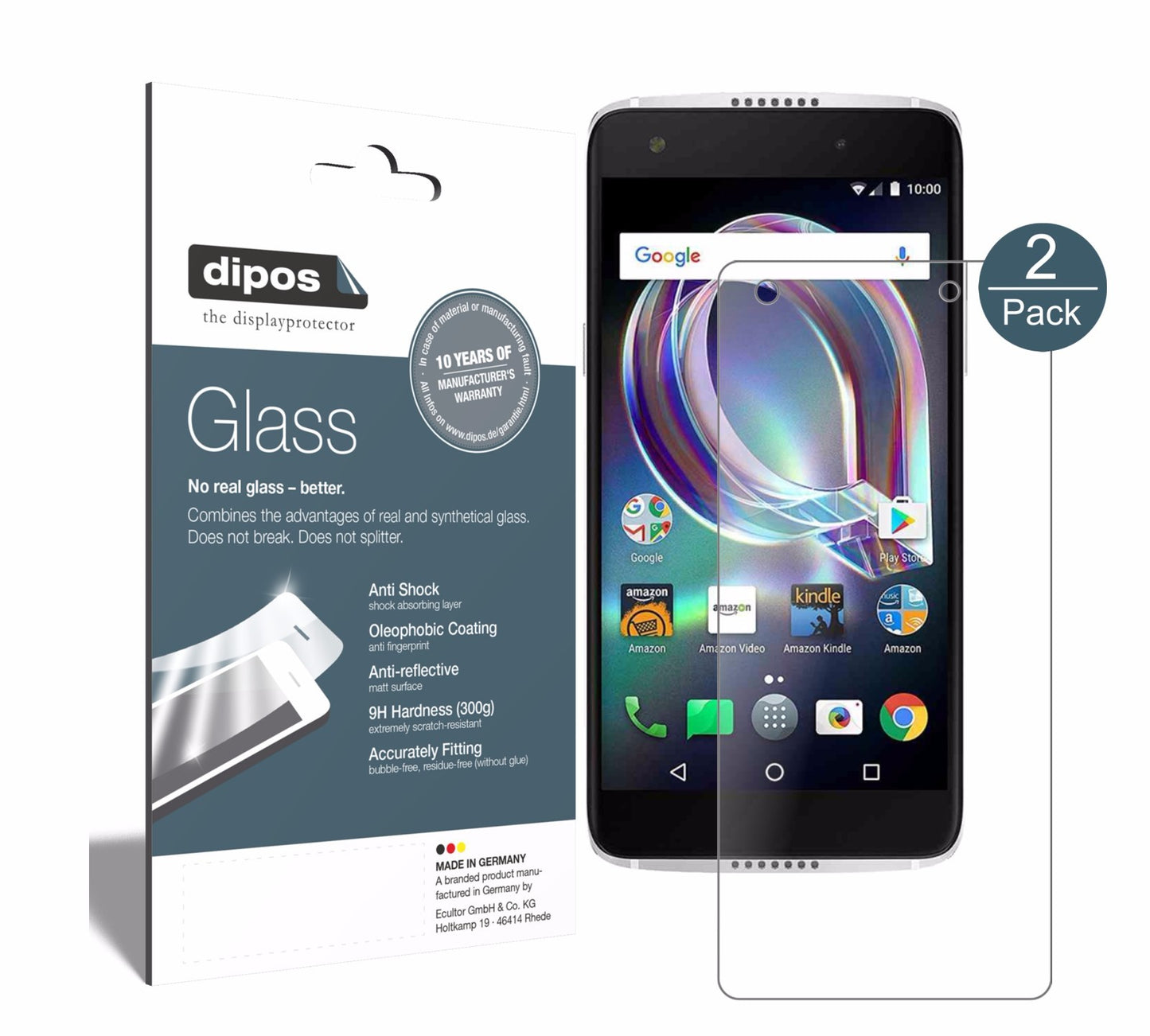 Matte Displayschutzfolie von dipos passend für Alcatel Idol 5s, 9H kratzfest und blasenfrei montiert