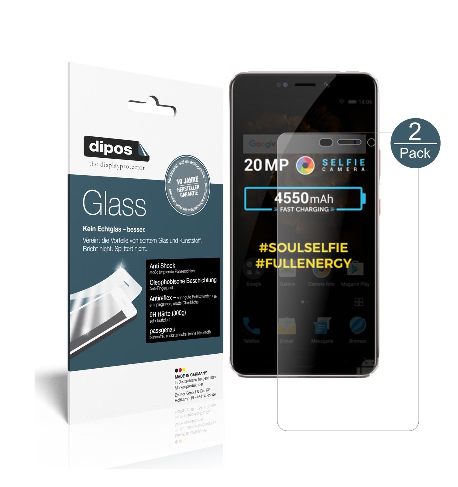 Matte Displayschutzfolie von dipos passend für Allview X4 Soul Xtreme, 9H kratzfest und blasenfrei montiert