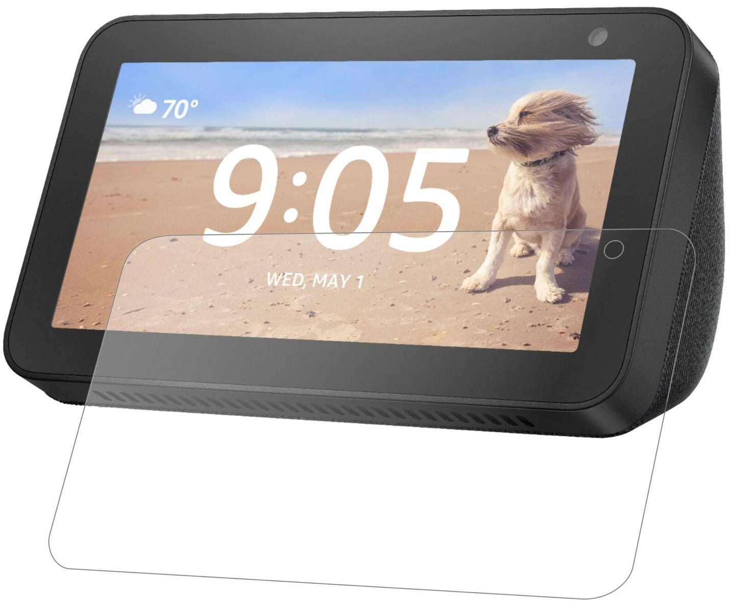 Matte Displayschutzfolie von dipos passend für Amazon Echo Show 5, 9H kratzfest und blasenfrei montiert