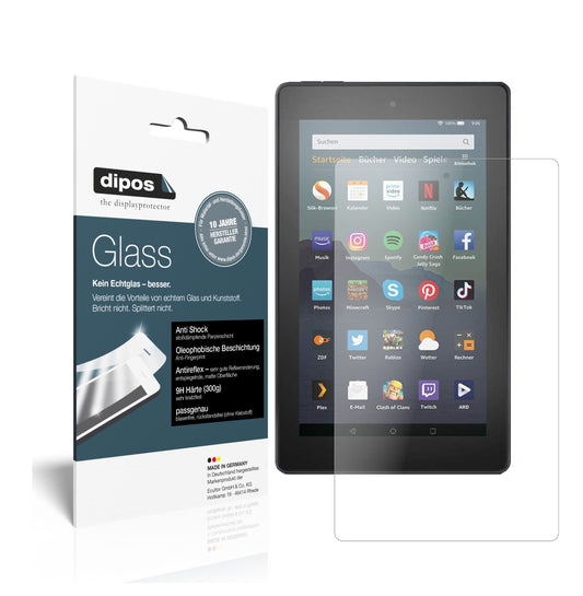 Matte Displayschutzfolie von dipos passend für Amazon Fire 7 Tablet 9. Generation (2019), 9H kratzfest und blasenfrei montiert