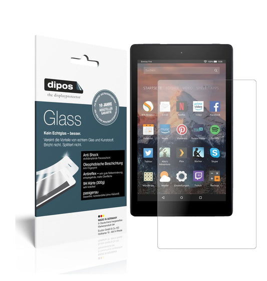 Matte Displayschutzfolie von dipos passend für Amazon Fire HD 8 Plus (2020), 9H kratzfest und blasenfrei montiert