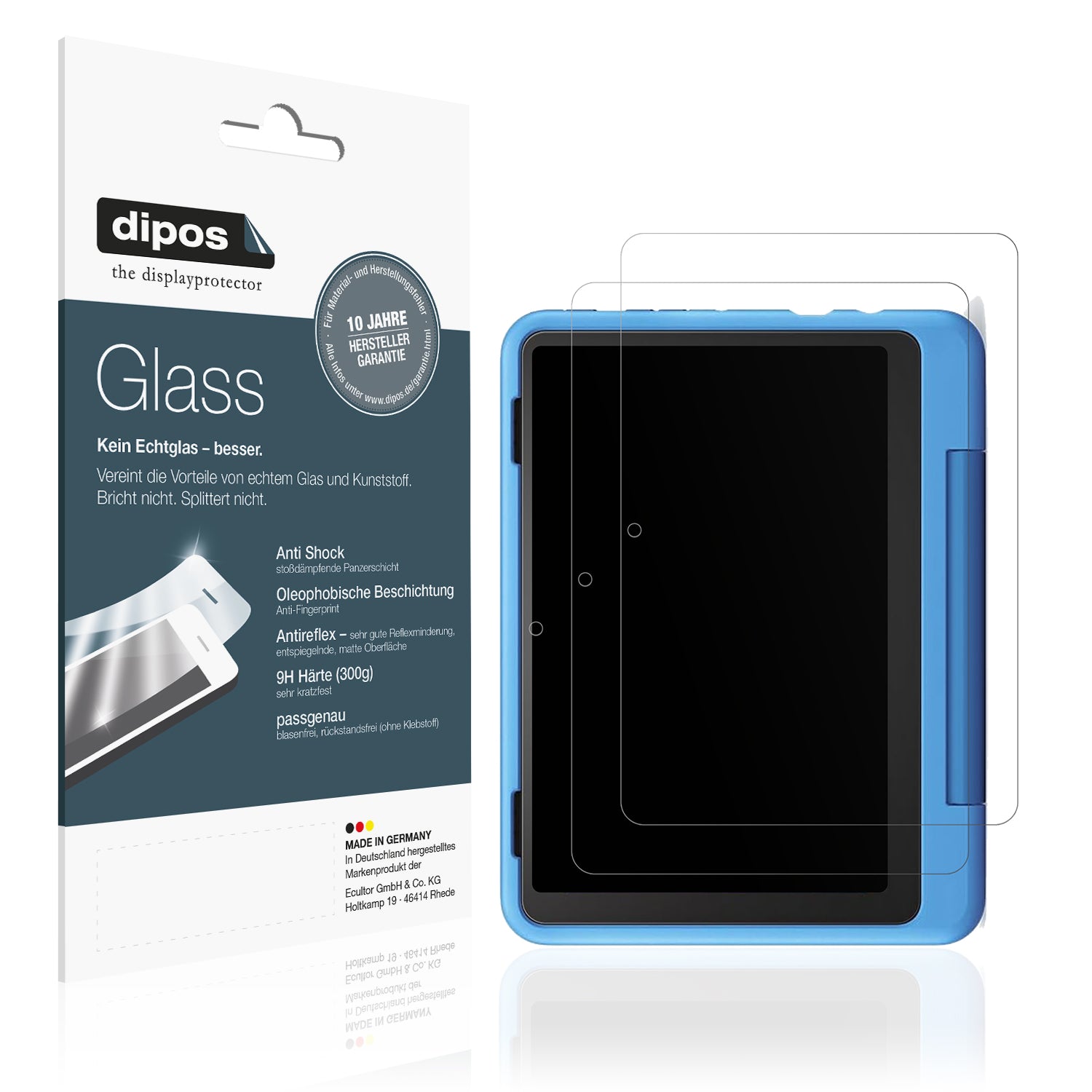 Matte Displayschutzfolie von dipos passend für Amazon Fire HD 8 Kids Pro 2024, 9H kratzfest und blasenfrei montiert