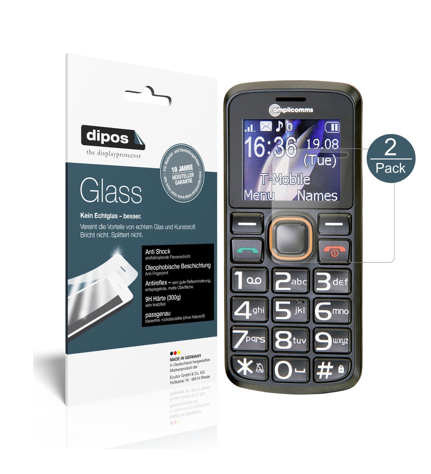Matte Displayschutzfolie von dipos passend für Amplicomms PowerTel M6300, 9H kratzfest und blasenfrei montiert