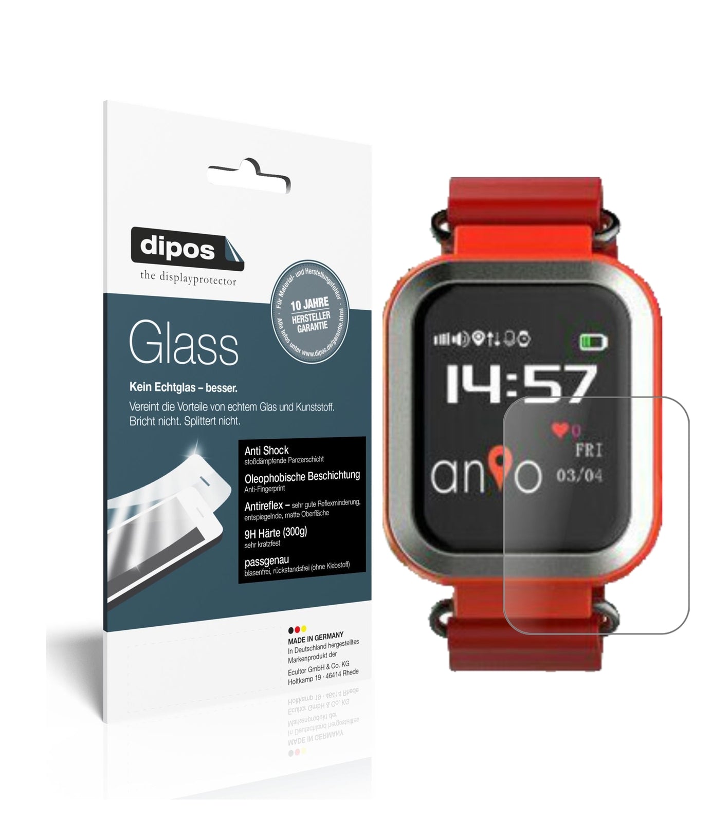 Matte Displayschutzfolie von dipos passend für Anio 3 Touch, 9H kratzfest und blasenfrei montiert