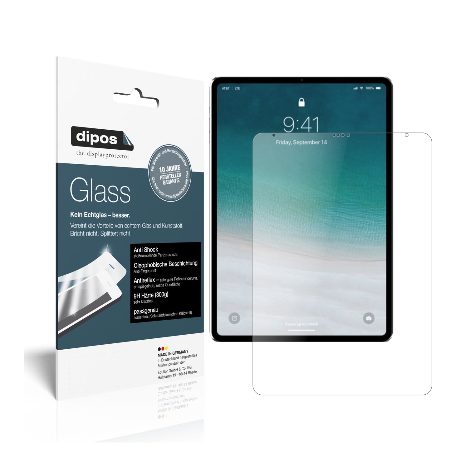Matte Displayschutzfolie von dipos passend für Apple iPad Pro 12.9 Zoll (2020), 9H kratzfest und blasenfrei montiert