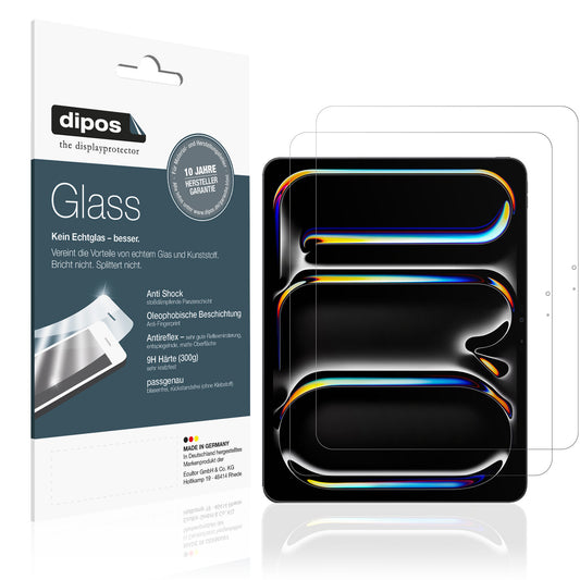 Matte Displayschutzfolie von dipos passend für Apple iPad Pro 13 Zoll M4 2024, 9H kratzfest und blasenfrei montiert