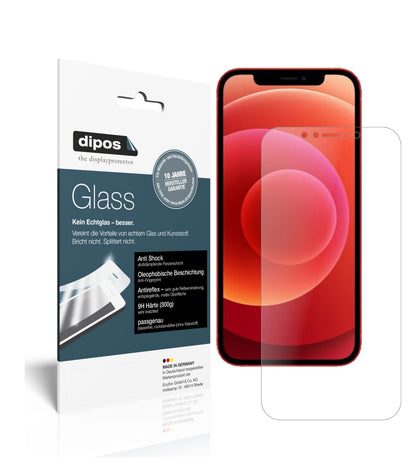 Matte Displayschutzfolie von dipos passend für Apple iPhone 12, 9H kratzfest und blasenfrei montiert