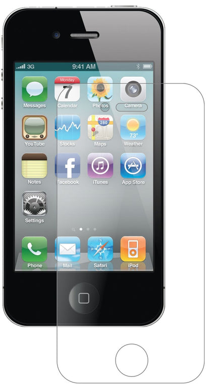 Matte Displayschutzfolie von dipos passend für Apple iPhone 4 / 4S, 9H kratzfest und blasenfrei montiert