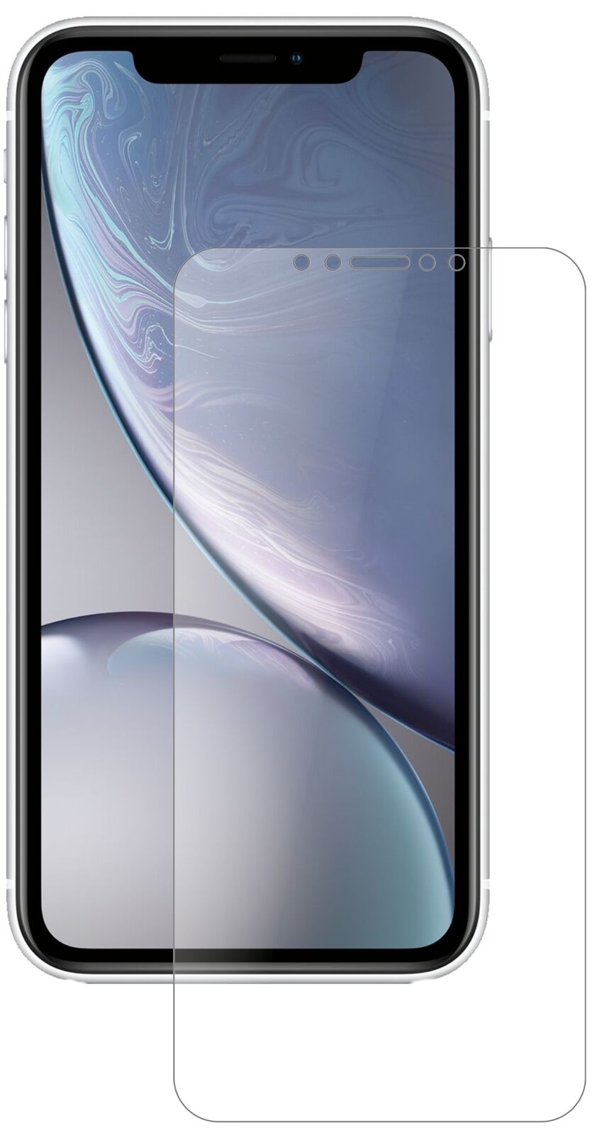 Matte Displayschutzfolie von dipos passend für Apple iPhone XR, 9H kratzfest und blasenfrei montiert