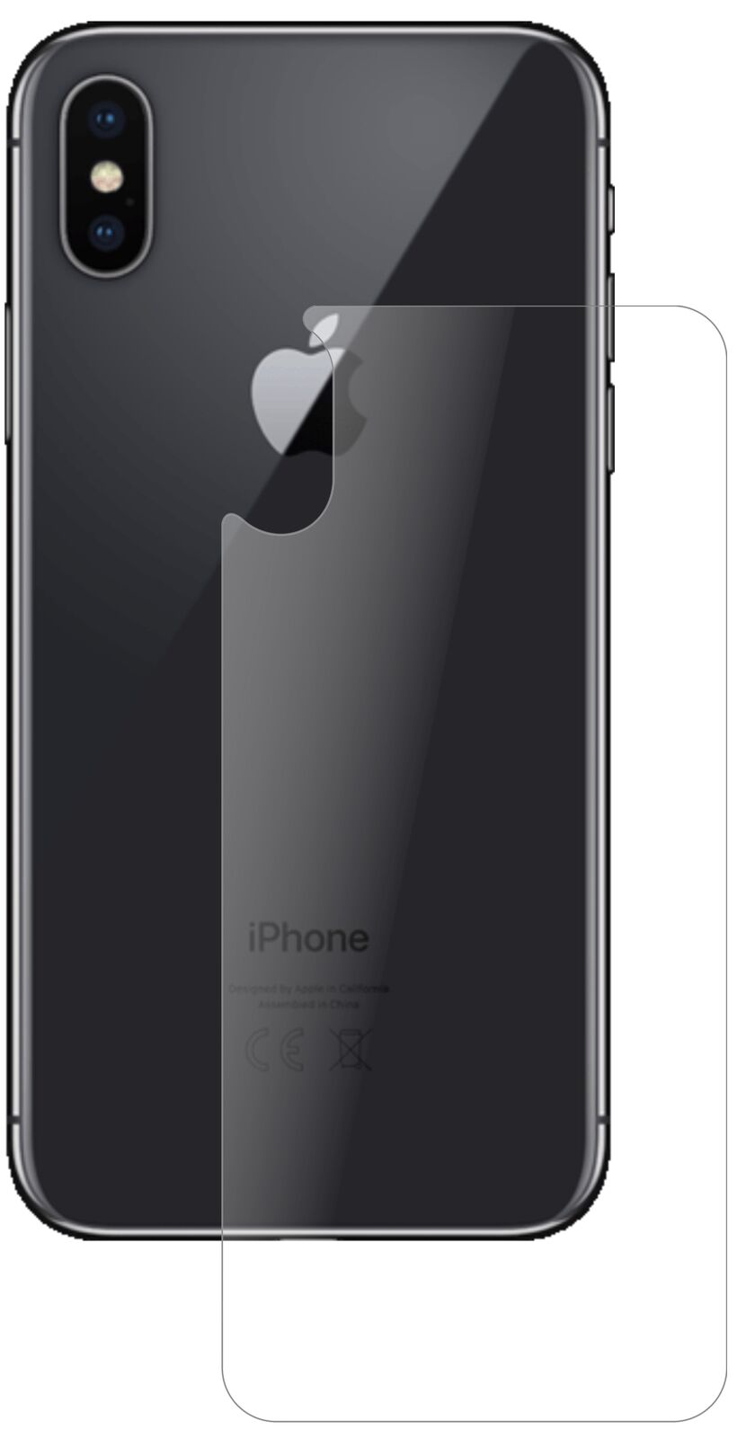 Matte Displayschutzfolie von dipos passend für Apple iPhone XS Rückseite, 9H kratzfest und blasenfrei montiert