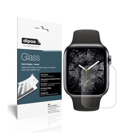Matte Displayschutzfolie von dipos passend für Apple Watch Series 5 (40mm), 9H kratzfest und blasenfrei montiert