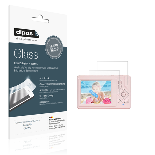 Matte Displayschutzfolie von dipos passend für Aroeally CD-W8, 9H kratzfest und blasenfrei montiert