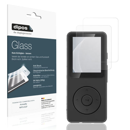 Matte Displayschutzfolie von dipos passend für Aroeally MP3-01F, 9H kratzfest und blasenfrei montiert