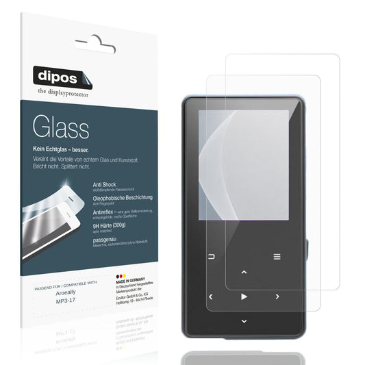 Matte Displayschutzfolie von dipos passend für Aroeally MP3-17, 9H kratzfest und blasenfrei montiert