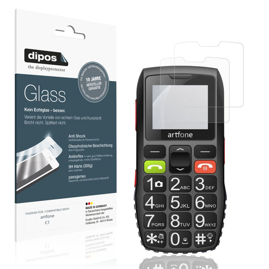 Matte Displayschutzfolie von dipos passend für artfone C1, 9H kratzfest und blasenfrei montiert
