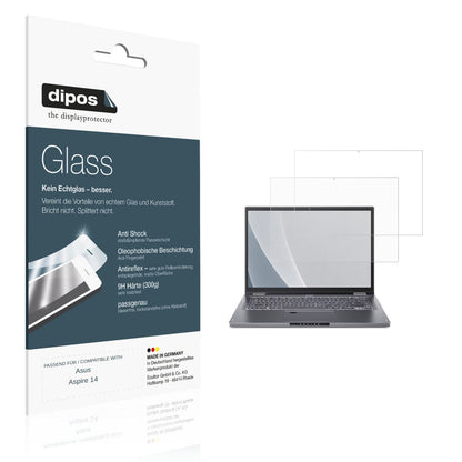 Matte Displayschutzfolie von dipos passend für Asus Aspire 14, 9H kratzfest und blasenfrei montiert