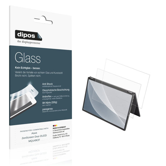 Matte Displayschutzfolie von dipos passend für Asus ZenScreen Duo OLED MQ149CF, 9H kratzfest und blasenfrei montiert