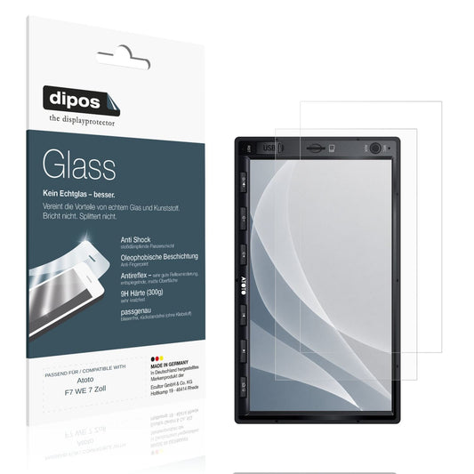 Matte Displayschutzfolie von dipos passend für Atoto F7 WE 7 Zoll, 9H kratzfest und blasenfrei montiert