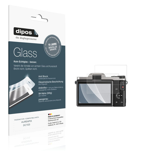 Matte Displayschutzfolie von dipos passend für AUREAPIX DC103, 9H kratzfest und blasenfrei montiert