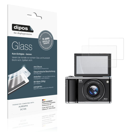 Matte Displayschutzfolie von dipos passend für AUREAPIX DC105, 9H kratzfest und blasenfrei montiert