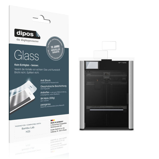 Matte Displayschutzfolie von dipos passend für Bambu Lab H2S, 9H kratzfest und blasenfrei montiert