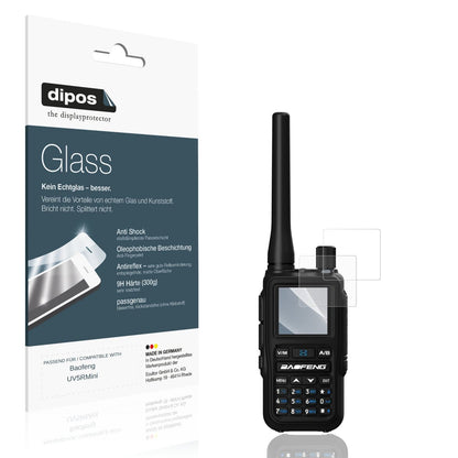 Matte Displayschutzfolie von dipos passend für Baofeng UV5RMini, 9H kratzfest und blasenfrei montiert
