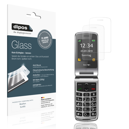 Matte Displayschutzfolie von dipos passend für Beafon SL495, 9H kratzfest und blasenfrei montiert