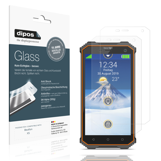 Matte Displayschutzfolie von dipos passend für Beafon X5, 9H kratzfest und blasenfrei montiert