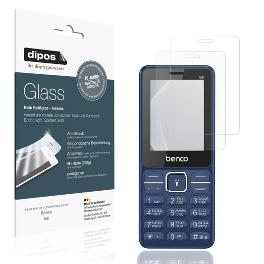 Matte Displayschutzfolie von dipos passend für Benco G6, 9H kratzfest und blasenfrei montiert