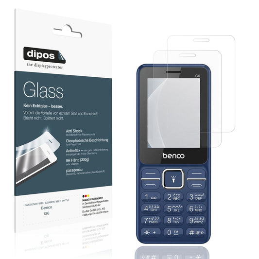 Matte Displayschutzfolie von dipos passend für Benco G6, 9H kratzfest und blasenfrei montiert
