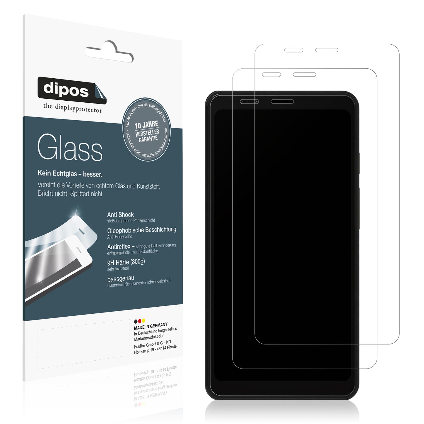 Matte Displayschutzfolie von dipos passend für Bigme HiBreak Pro, 9H kratzfest und blasenfrei montiert