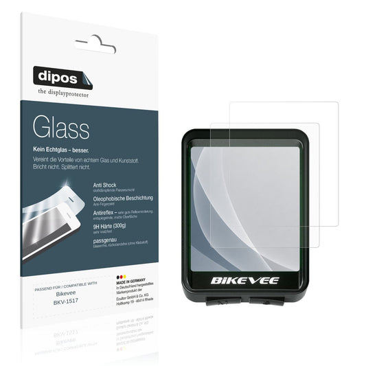 Matte Displayschutzfolie von dipos passend für Bikevee BKV-1517, 9H kratzfest und blasenfrei montiert