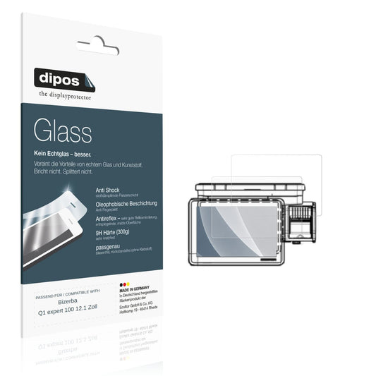 Matte Displayschutzfolie von dipos passend für Bizerba Q1 expert 100 12.1 Zoll, 9H kratzfest und blasenfrei montiert