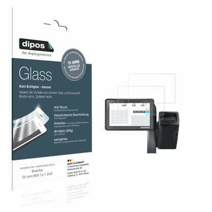 Matte Displayschutzfolie von dipos passend für Bizerba Q1 pro 800 12.1 Zoll, 9H kratzfest und blasenfrei montiert