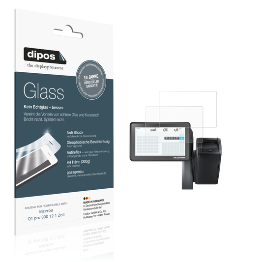 Matte Displayschutzfolie von dipos passend für Bizerba Q1 pro 800 12.1 Zoll, 9H kratzfest und blasenfrei montiert