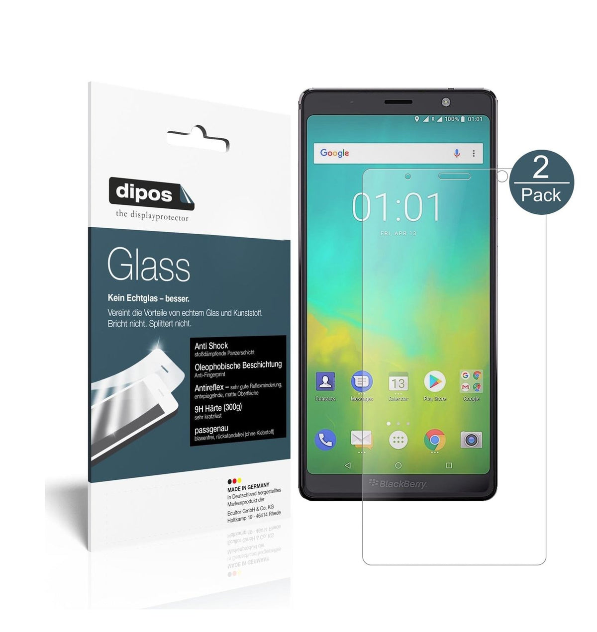 Matte Displayschutzfolie von dipos passend für BlackBerry Evolve, 9H kratzfest und blasenfrei montiert