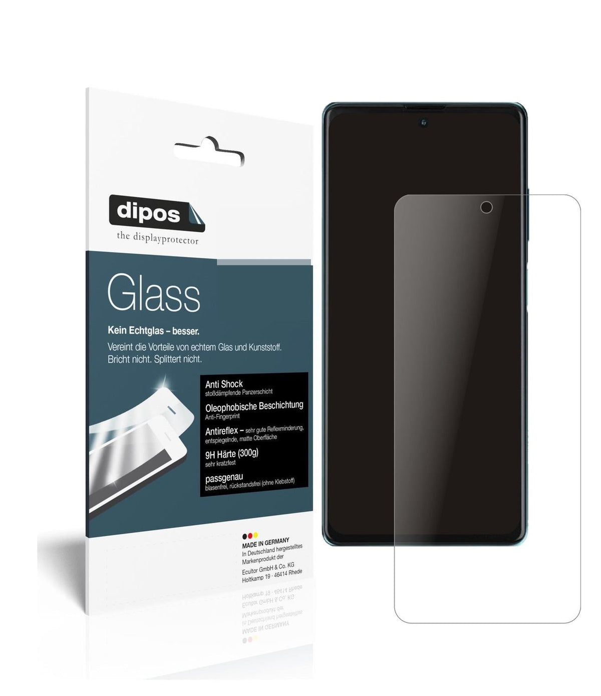 Matte Displayschutzfolie von dipos passend für Blackview A100, 9H kratzfest und blasenfrei montiert