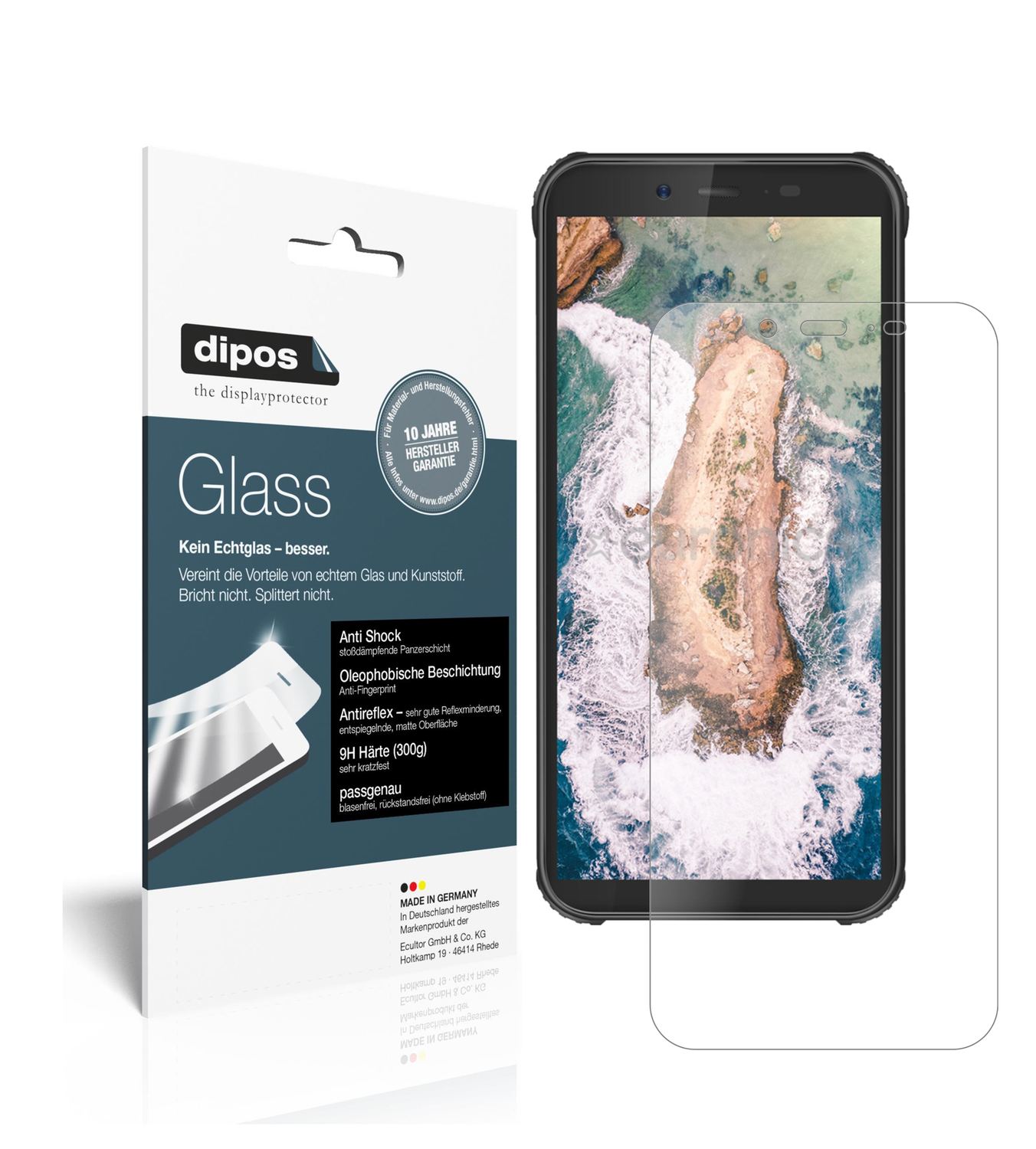 Matte Displayschutzfolie von dipos passend für Blackview BV5500 Pro, 9H kratzfest und blasenfrei montiert