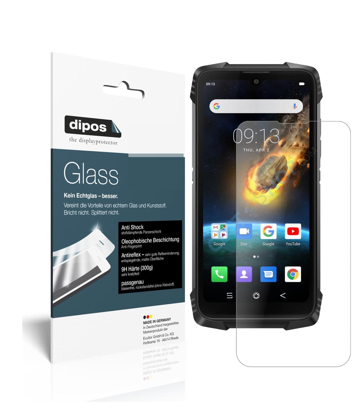 Matte Displayschutzfolie von dipos passend für Blackview BV6900, 9H kratzfest und blasenfrei montiert