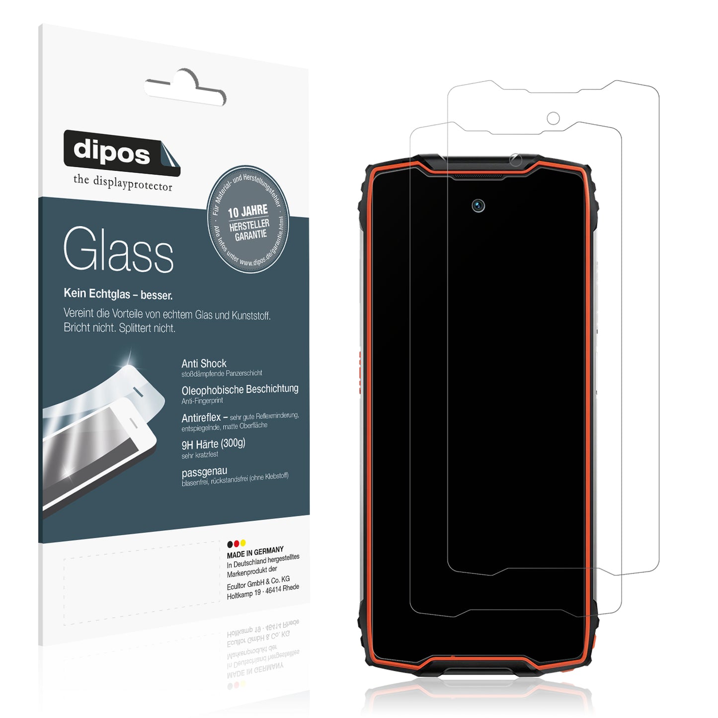 Matte Displayschutzfolie von dipos passend für Blackview BV9300 Pro, 9H kratzfest und blasenfrei montiert